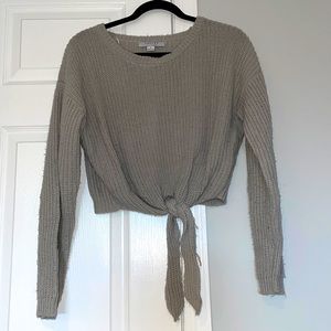 Tie-in-front cropped sweater